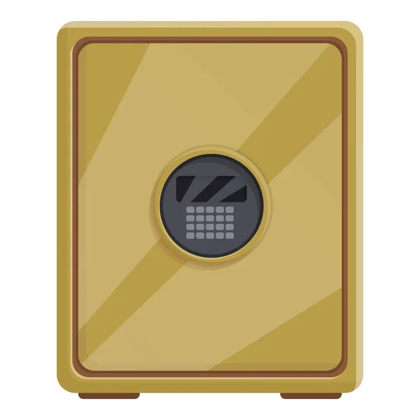 Caja Depósito Digital Icono Vector Dibujos Animados Caja Fuerte Oro — Vector de stock