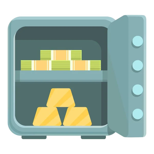 Gold Cash Sicherheitssymbol Cartoon Vektor Safe Box Sicherer Stahl — Stockvektor