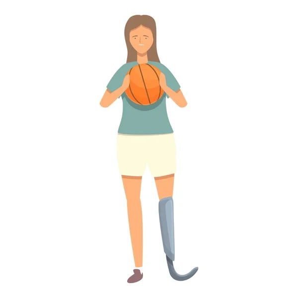 Behinderte Basketballspieler Ikone Cartoon Vektor Sport Training Körperliche Behinderung — Stockvektor