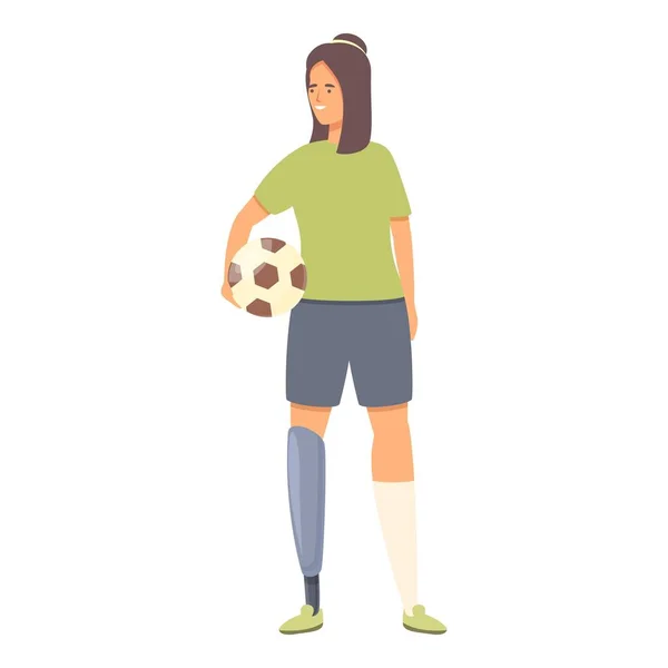 Fußball Behinderte Frau Ikone Karikatur Vektor Behindertensport Ausbildungsleben — Stockvektor