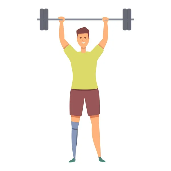Disabled Gym Sport Icon Cartoon Vector Training Life Disabled Person — Stock Vector