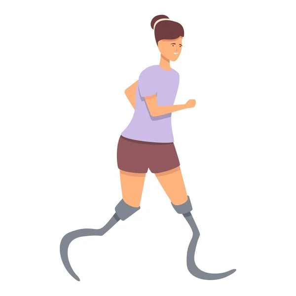 Sport Walking Icon Cartoon Vector Disabled Sport Disabled Exercise — Stock Vector