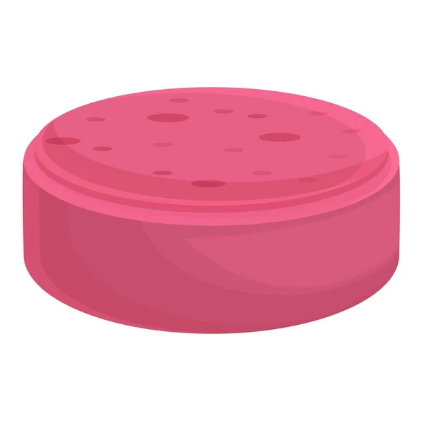 Runde Schwamm Symbol Cartoon Vektor Waschmittel Kunststoffetikett — Stockvektor
