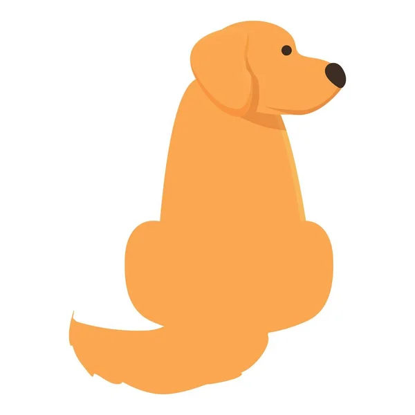 Golden Retriever Stay Sad Icon Cartoon Vector Dog Puppy Animal — Stock Vector