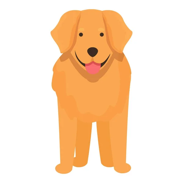 Klaar Spelen Hond Pictogram Cartoon Vector Een Golden Retriever Baby — Stockvector