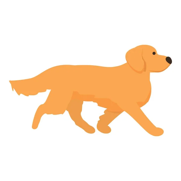 Walking Golden Retriever Vector Icono Dibujos Animados Mascotas Caninas — Vector de stock