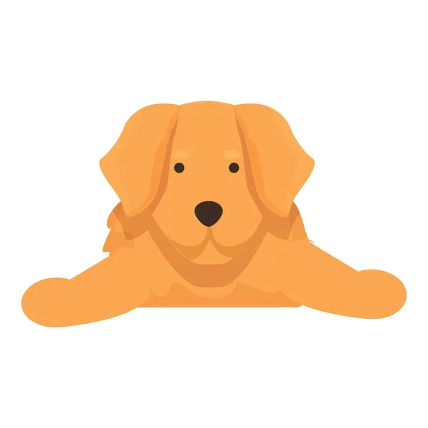 Cansado Perro Icono Vector Dibujos Animados Golden Retriever Cachorro Lindo — Vector de stock