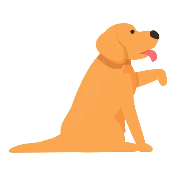Cão Dar Vetor Desenho Animado Ícone Pata Cãozinho Dourado Bonito — Vetor de Stock