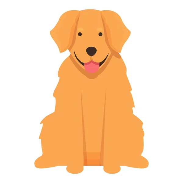 自然の黄金の犬のアイコン漫画のベクトル ペット犬 子犬の頭 — ストックベクタ