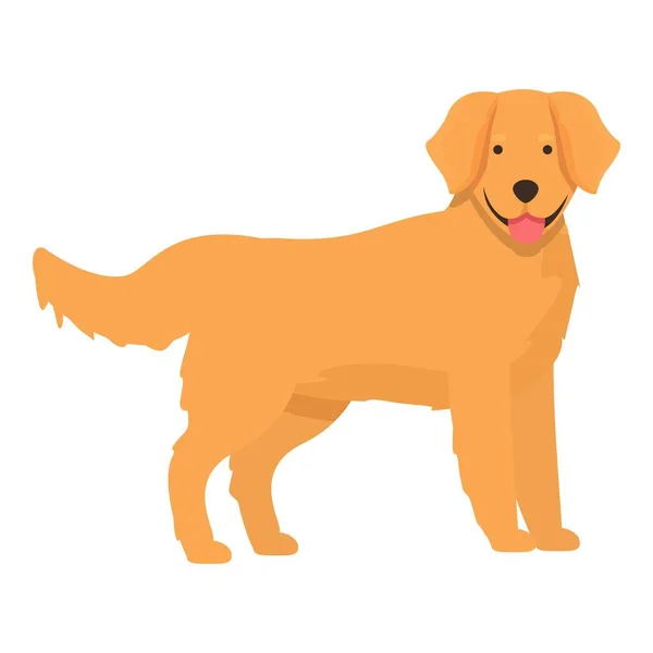 Zoo Golden Retriever Icon Cartoon Vector Canine Pet Happy Portrait — Stock Vector