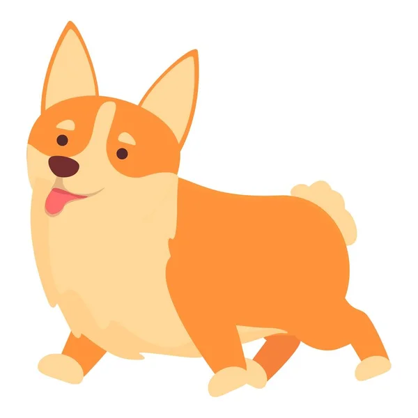 Ícone Cão Corgi Vetor Cartoon Bonito Animal Estimação Canino — Vetor de Stock