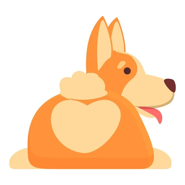 Doggy Icon Cartoon Vector Cute Corgi Hand Pet — Stock Vector