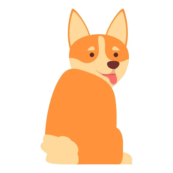 Kleine Hond Pictogram Cartoon Vector Leuke Corgi Grappig Huisdier — Stockvector