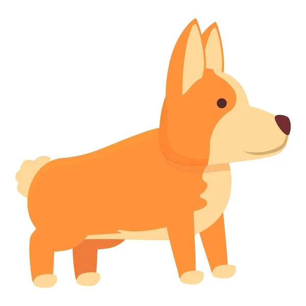 Estilo Perro Icono Vector Dibujos Animados Lindo Corgi Mascota Divertida — Vector de stock
