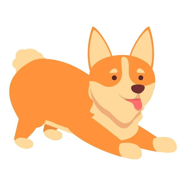 快乐的狗图标卡通矢量 可爱的宠物 犬科皇家 — 图库矢量图片