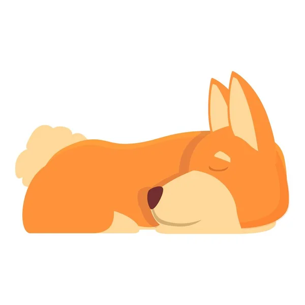 Spící Pes Ikona Karikatura Vektor Psí Zvíře Baby Puppy — Stockový vektor