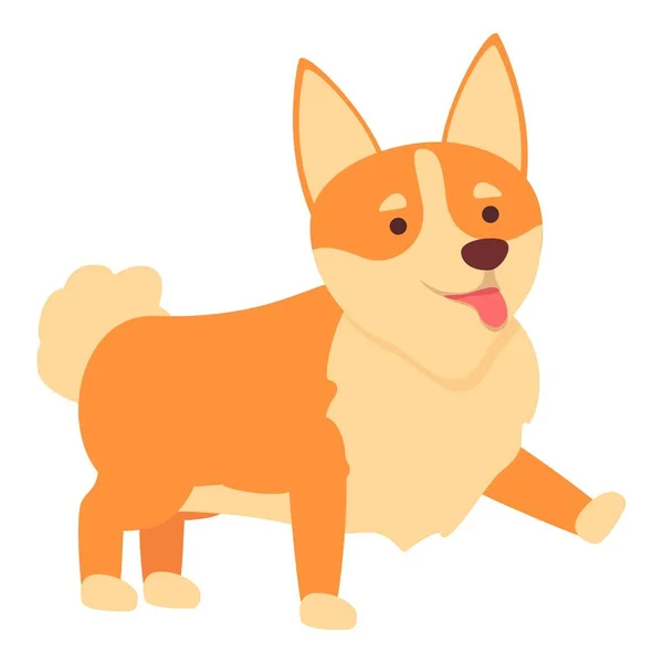 Lovely Corgi Icon Cartoon Vector Royal Canine Puppy Breed — Stock Vector