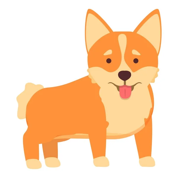 Doméstico Corgi Ícone Cartoon Vector Canino Bebé Animal Estimação Engraçado — Vetor de Stock