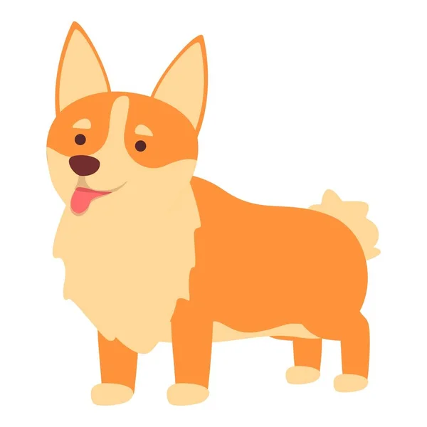 Glimlach Hond Pictogram Cartoon Vector Leuke Corgi Grappig Huisdier — Stockvector