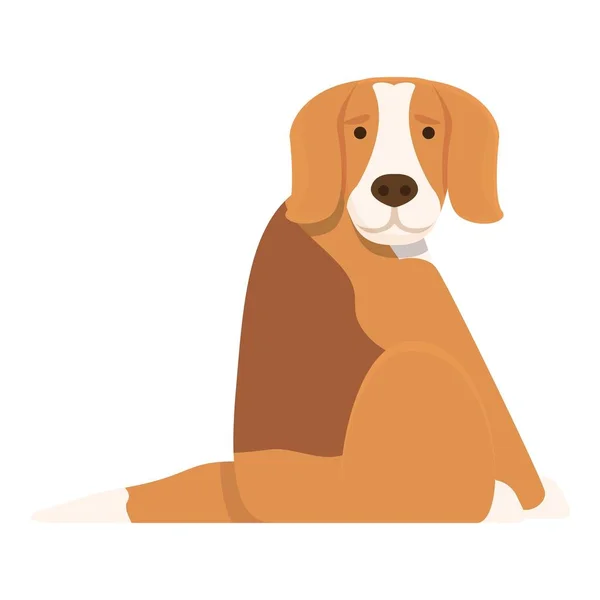 Vetor Desenho Animado Ícone Cão Chocado Corre Cachorrinho Bonito Animal — Vetor de Stock