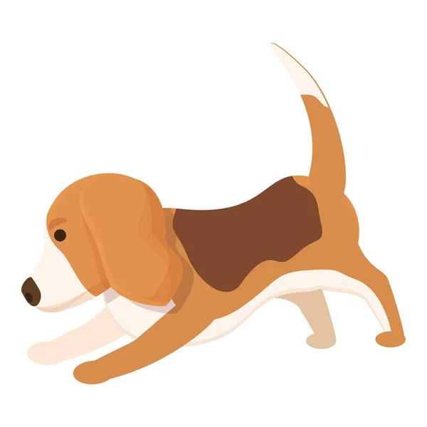 Играть Собака Значок Мультика Вектор Беги Животное Симпатичный Пес — стоковый вектор