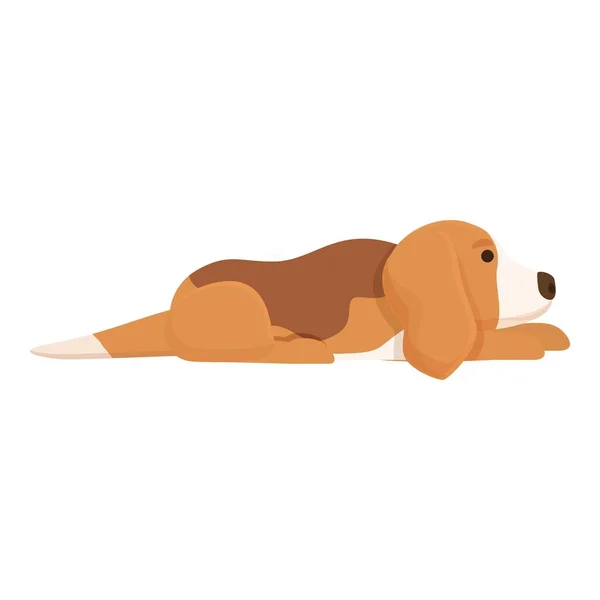 悲しい犬のアイコン漫画のベクトル 子犬の動物 犬ぞり — ストックベクタ