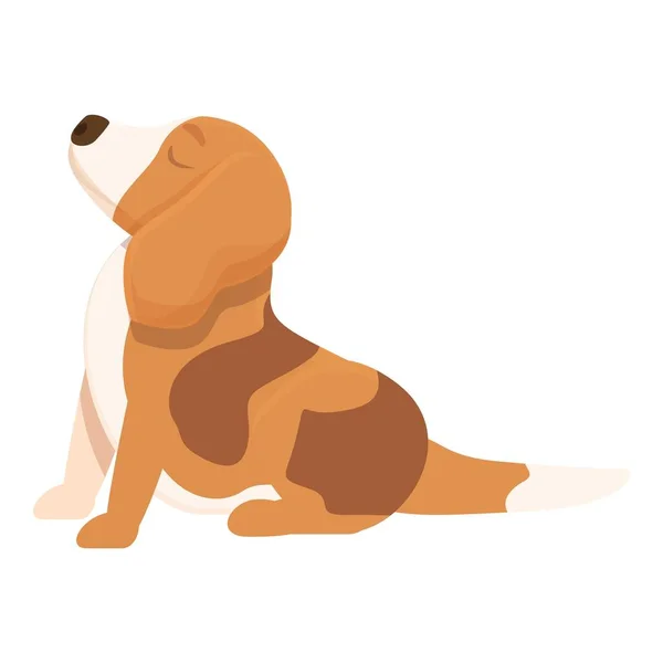 Chien Détendre Icône Dessin Animé Vecteur Cours Animal Pose Canine — Image vectorielle