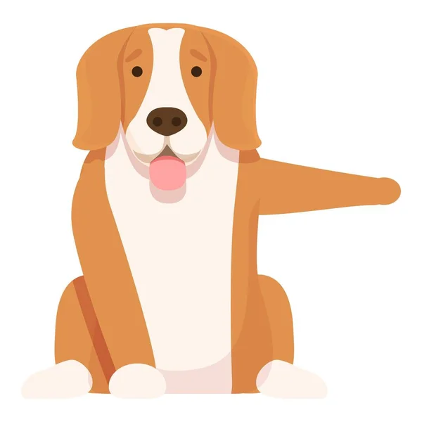 Sentado Ícone Cão Vetor Cartoon Canino Acção Funcionamento Dose — Vetor de Stock