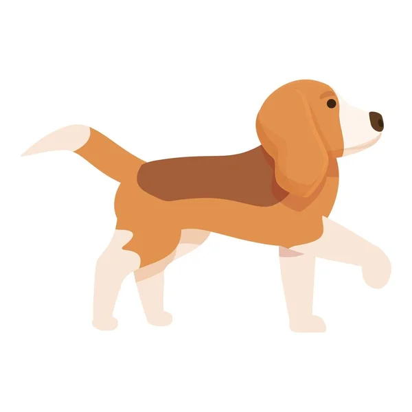 Camminare Cane Icona Vettore Cartone Animato Azione Canina Corri Animale — Vettoriale Stock