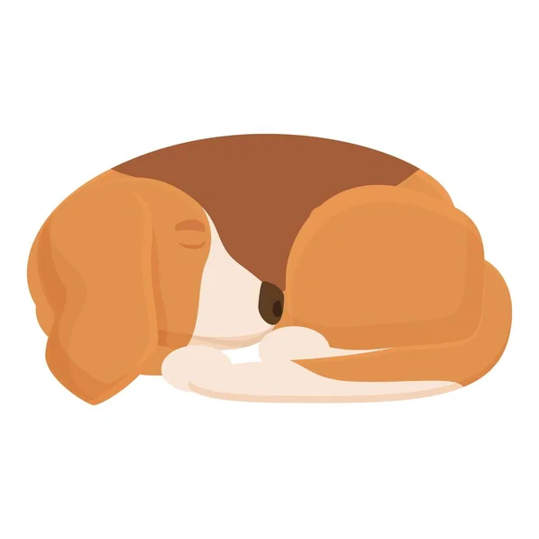Ikona Śpiącego Psa Wektor Kreskówki Szczeniaczku Słodki Pies — Wektor stockowy