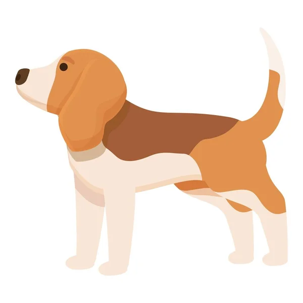 Perro Beagle Icono Vector Dibujos Animados Corre Cachorro Postura Animal — Vector de stock