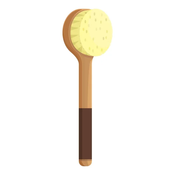 Sticker Brush Icon Cartoon Vector Wood Tool Spa Care — Stock Vector