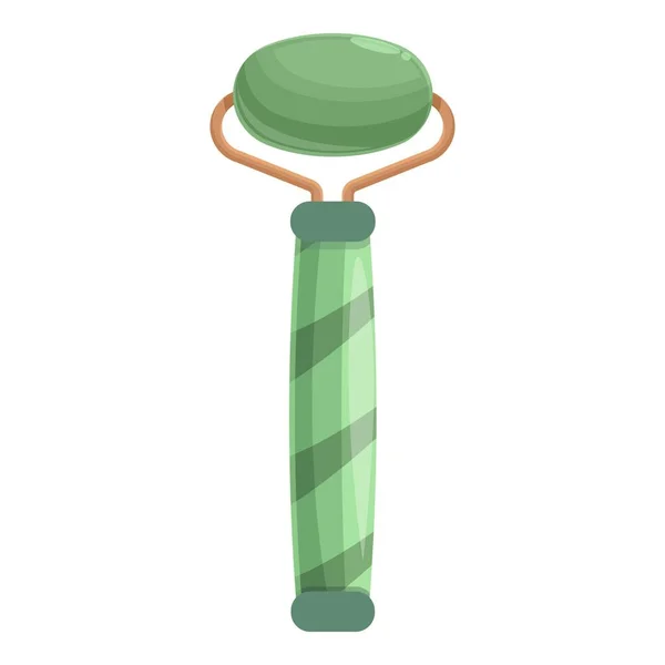 Green Wajah Roller Icon Cartoon Vector Alat Kosmetik Giok Penjaga - Stok Vektor