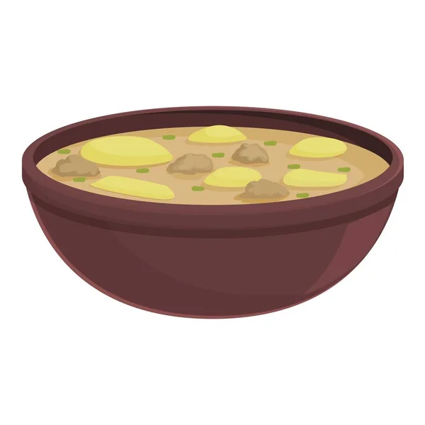 Street Soup Icon Cartoon Vector Dish Food Hot Cuisine — Stock Vector