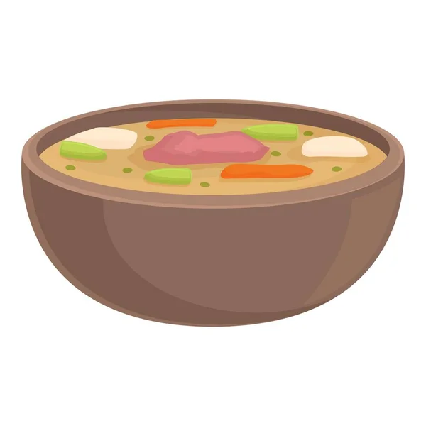 Soup Dish Icon Cartoon Vector Food Rice Asian Eat — Stock Vector