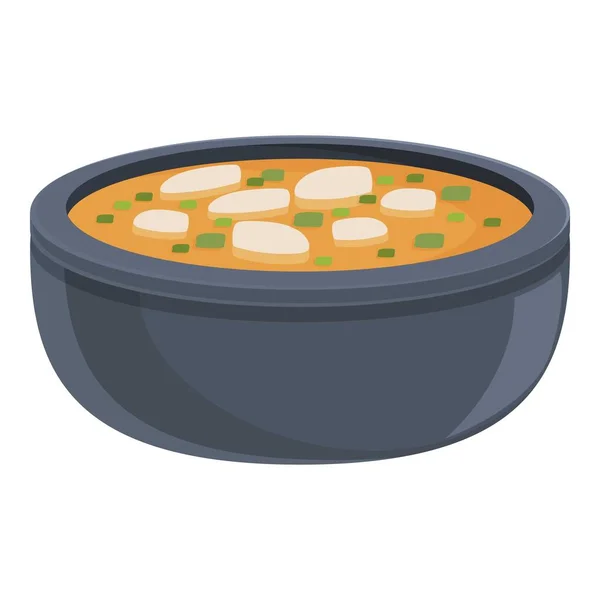 Street Thai Soup Ikone Cartoon Vektor Geschirr Basilikummehl — Stockvektor