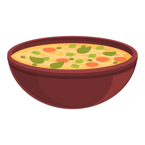 Kryddig Soppa Ikon Tecknad Vektor Maträtt Köket Bassängen — Stock vektor