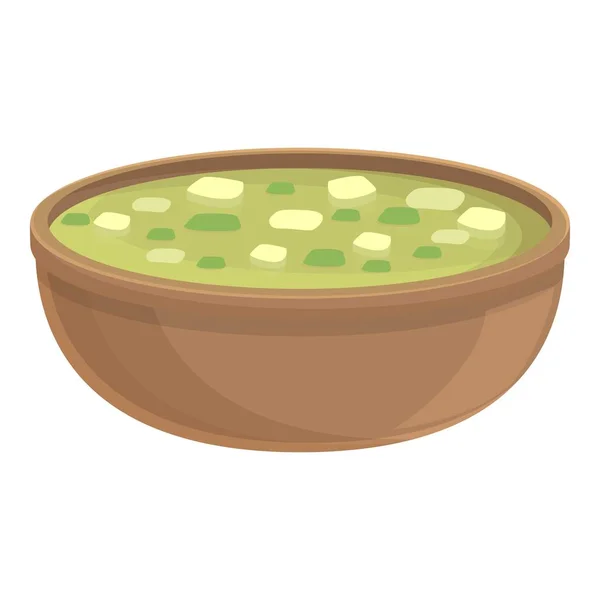 Green Soup Icon Cartoon Vector Rice Food Prawn Menu — Stock Vector