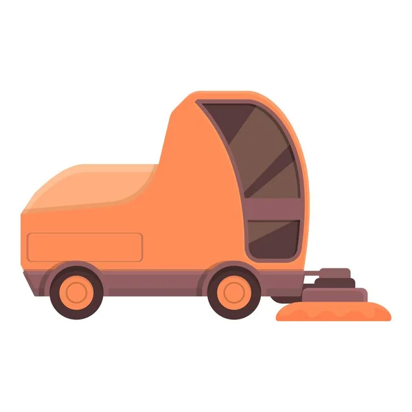 Road Sweeper Icon Cartoon Vector Street Truck Cleaning Machine — Stock Vector
