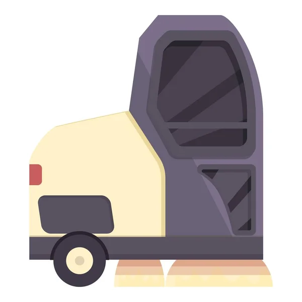 Dust Sweeper Icon Cartoon Vector Street Truck Clean Broom — Stock Vector