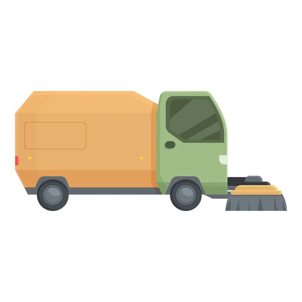 Barredora Icono Mantenimiento Vector Dibujos Animados Camión Callejero Limpiador Urbano — Vector de stock