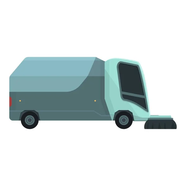 Lorry Barredora Icono Vector Dibujos Animados Camión Callejero Lavadora — Vector de stock