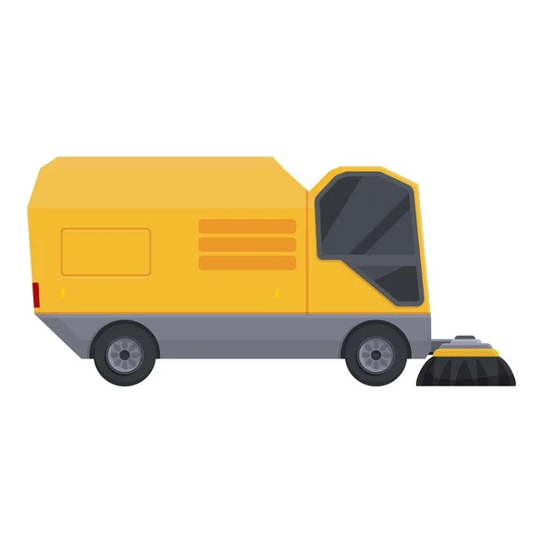 Refuse Sweeper Icon Cartoon Vector Street Truck Clean Side — Stock Vector