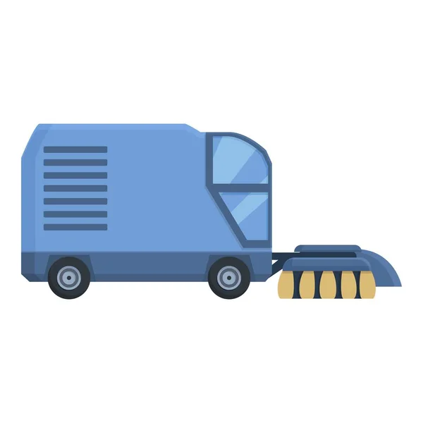 沥青路面清洗机图标动画矢量 街上的卡车清洗机 — 图库矢量图片