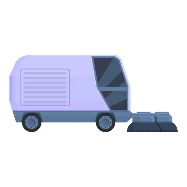 Balayeuse Icône Machine Dessin Animé Vecteur Camion Routier Véhicule Propre — Image vectorielle