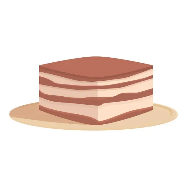 Tiramisu Ikone Cartoon Vektor Kuchenessen Sahnekost — Stockvektor