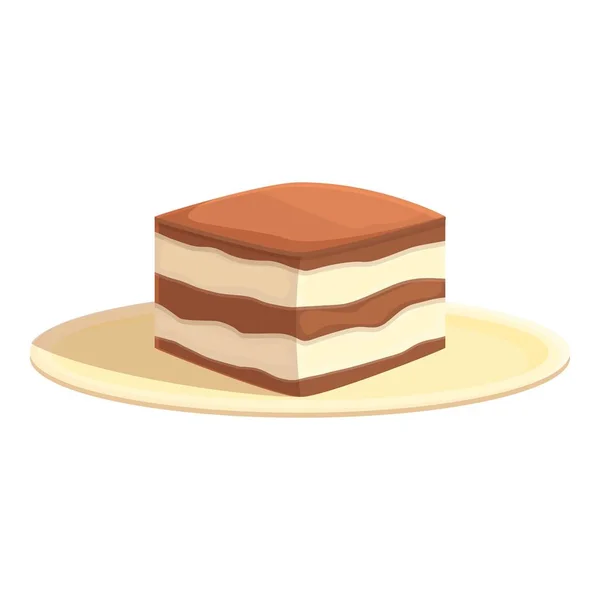 Tiramisu Voedsel Pictogram Cartoon Vector Taart Dessert Cacaoroom — Stockvector