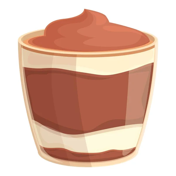 Beber Tiramisú Icono Vector Dibujos Animados Postre Pastel Panadería Café — Vector de stock