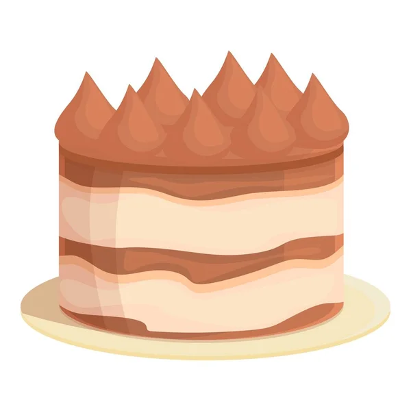 Fromage Tiramisu Icône Dessin Animé Vecteur Dessert Gâteau Crème Café — Image vectorielle