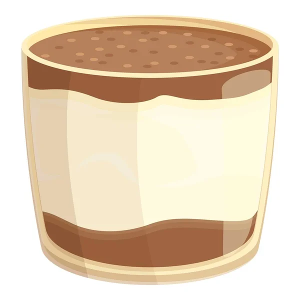 Leite Tiramisu Ícone Cartoon Vector Comida Bolo Creme Café —  Vetores de Stock